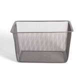 Bac de rangement m&eacute;tal rouge ou gris 41x29,5xH23cm