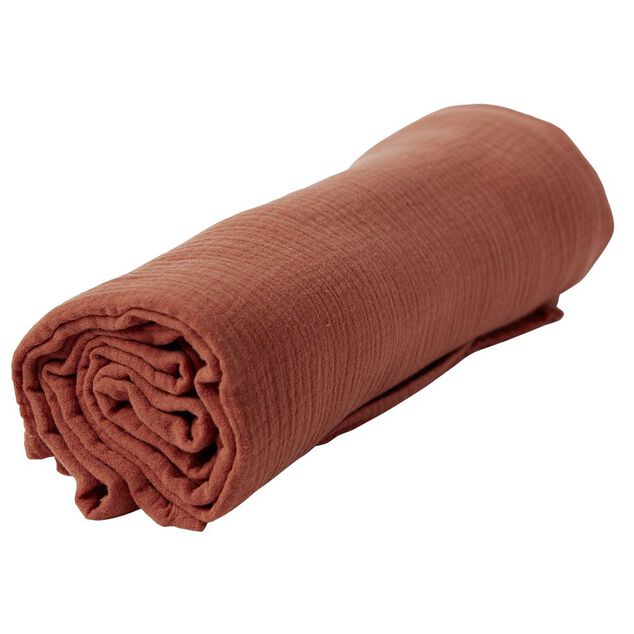 Plaid terracotta uni 100% coton 150x120cm