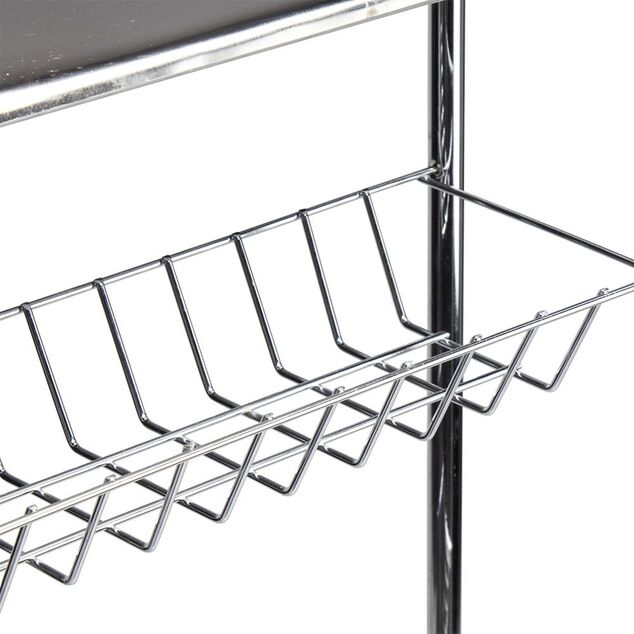 Desserte de salle de bains 4 niveaux métal gris