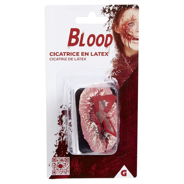 Fausse cicatrice Halloween en latex L19xl10cm