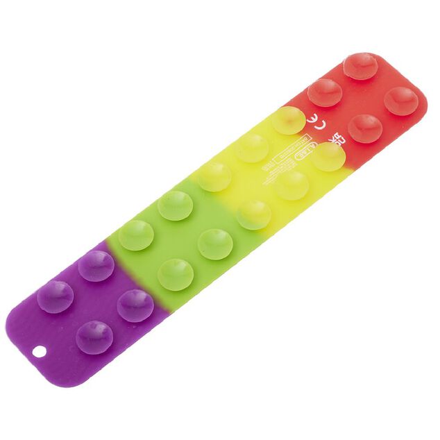 Jeu Anti-Stress bande flexibles avec ventouses multicolore L18,5 cm