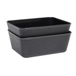 Panière de rangement x2 plastique 16,8x12,5xH6,5cm (3 modèles)