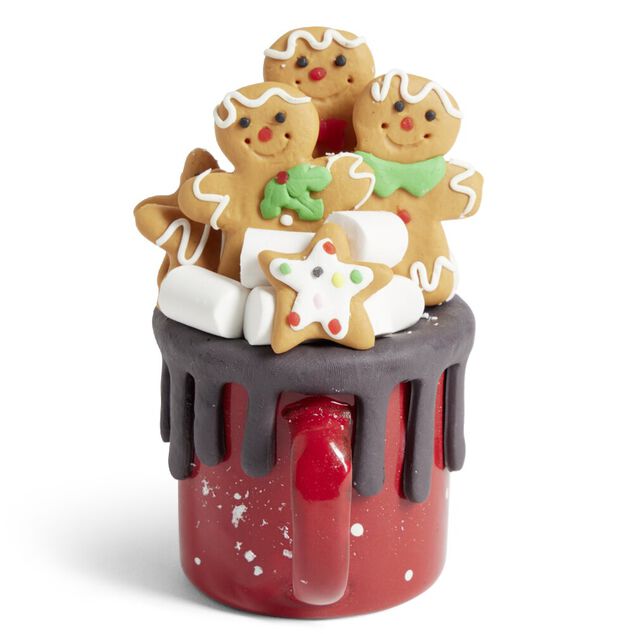 Tasse d&eacute;coration sucre d'orge m&eacute;tal et argile H12,5cm