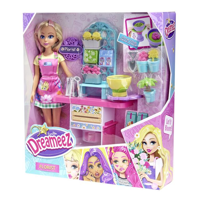 Poup&eacute;e mannequin avec accessoires m&eacute;tier (2 mod&egrave;les fleuriste ou caf&eacute;taria)