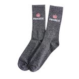 Chaussettes femme tige haute Princesse paillett&eacute; gris T36/40