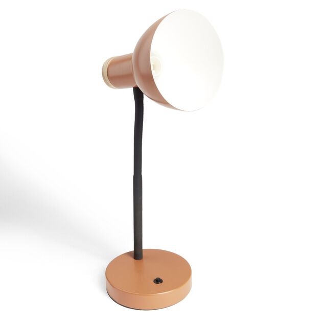Lampe de bureau orientable m&eacute;tal orange &Oslash;14xH36cm