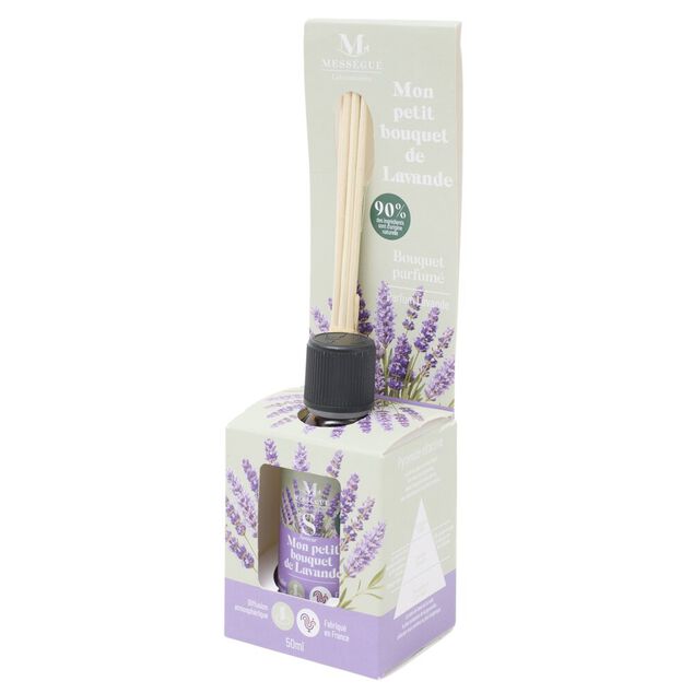 Diffuseur &agrave; b&acirc;tonnets Mess&eacute;gu&eacute; Petit Bouquet Lavande 50ml