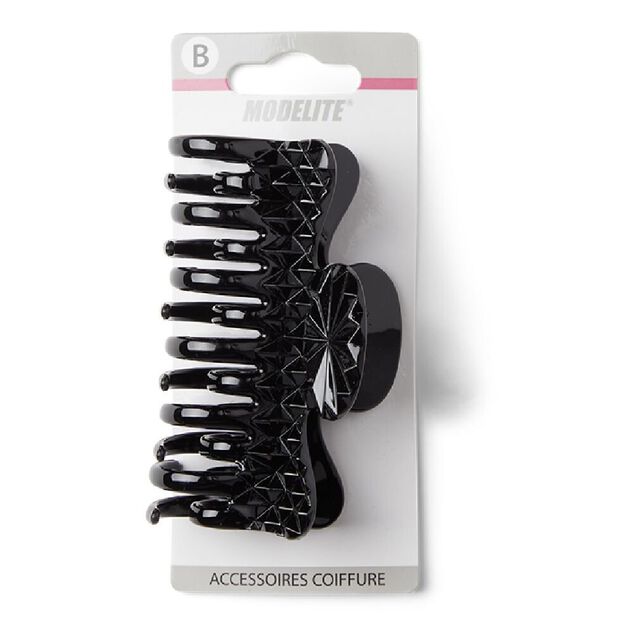 Pince cheveux crabe noir brillant L9cm