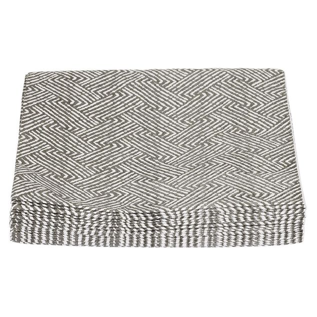 Serviette papier motif géométrique blanc et noir 33x33cm 3 plis x20