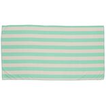 Serviette de plage microfibre marini&egrave;re blanc et vert 1 personne