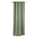 Rideau &agrave; oeillets 140x240cm polyester effet lin vert kaki