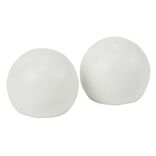 Embout tringle &agrave; rideau &Oslash;16 mm m&eacute;tal forme boule blanc mat x2