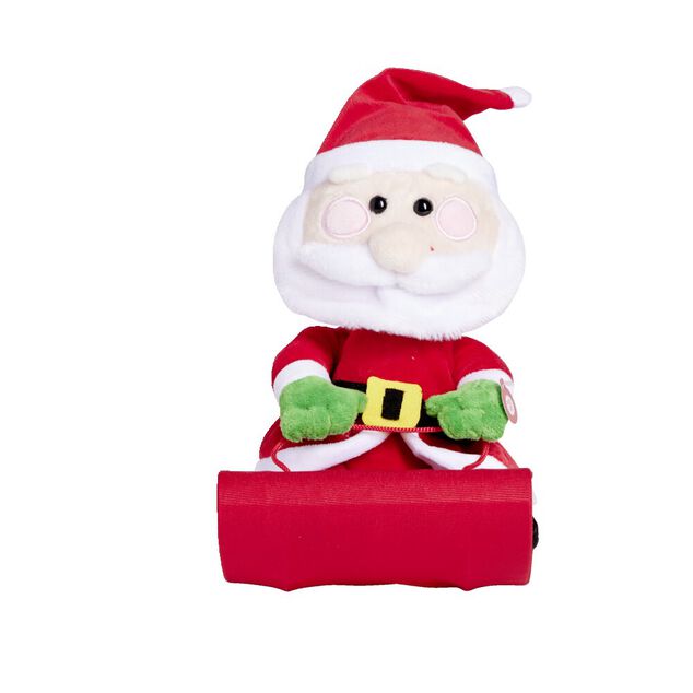 Père-Noël sur luge sonore et animé 15x20xH25cm