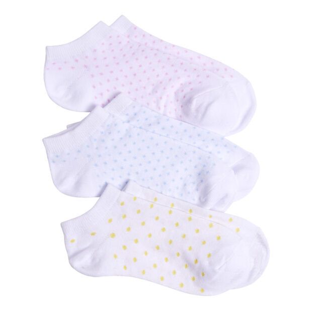 Chaussettes enfant fille tige courte polycoton 3 paires 31/35