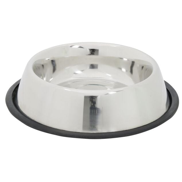 Gamelle ronde inox pour chien avec base antid&eacute;rapante &Oslash;23,3xH3,5cm