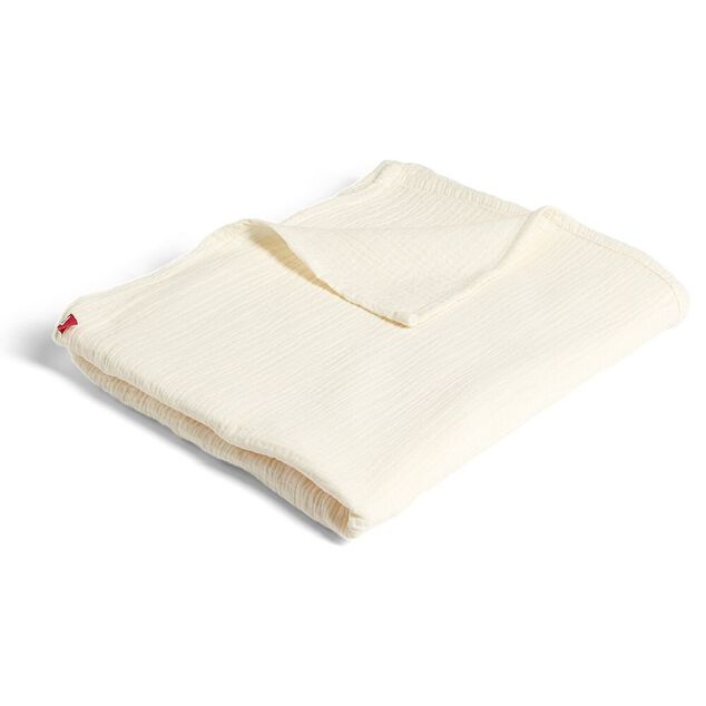 Plaid beige uni 100% coton 150x120cm