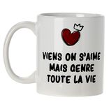 Mug imprimé message humour amour sucre ou rosé