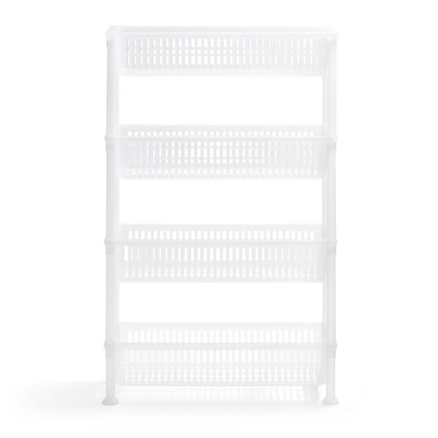 Desserte 4 niveaux plastique transparent 50x19,5xH82cm