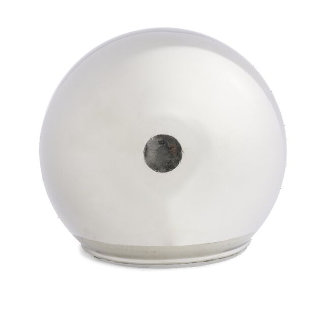 Boule d&eacute;co LED verre et m&eacute;tal gris argent &Oslash;12cm