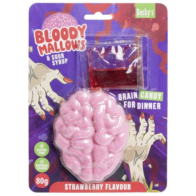Bonbon Halloween cervelle et sachet de sang 80gr (2 mod&egrave;les)