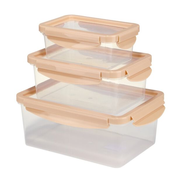Bo&icirc;te alimentaire x3 plastique et silicone 500/1200/2200ml (2 mod&egrave;les rose ou vert)