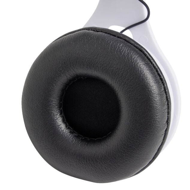 Casque audio et micro filaire pliant blanc et noir 1,20m