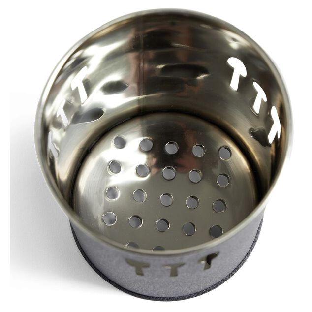Pot range-couverts &Oslash;10xH.15cm inox finition gris crocodile