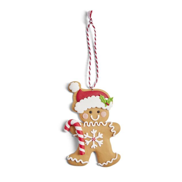Bonhomme pain d'&eacute;pices &agrave; suspendre en argile H10cm (2 mod&egrave;les)