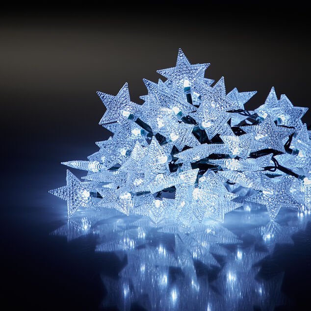 Guirlande électrique 100 Led Étoile Blanc 9,9 m