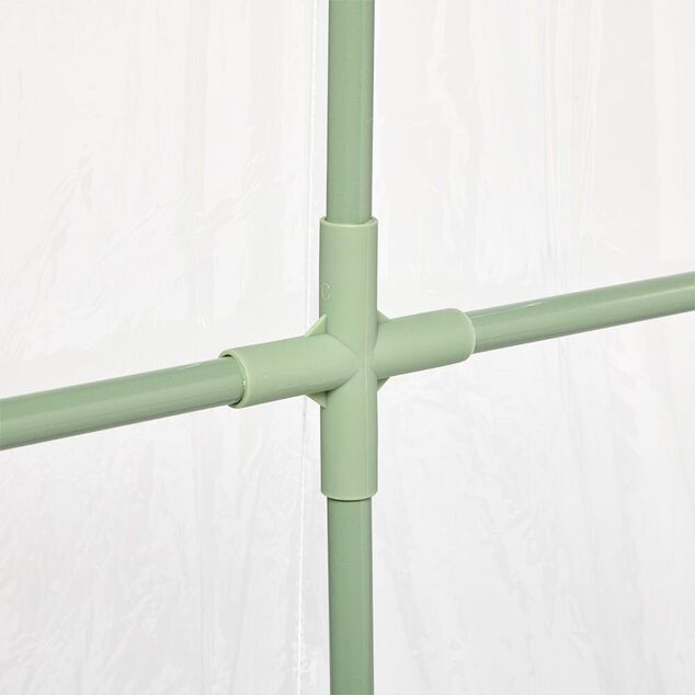 Serre murale PVC transparent et m&eacute;tal  100x200xH215cm