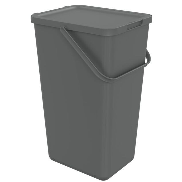 Poubelle de tri 32L plastique gris 34x28xH53cm