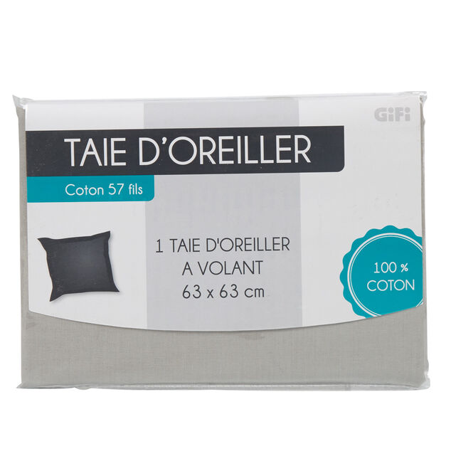 Taie d oreiller gris clair avec volant