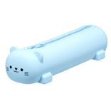 Trousse silicone kawaii funny chat bleu Ø7,5xL25,5cm