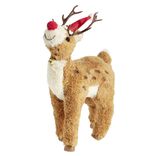 Décoration de Noël à poser renne marron 17x10xH27cm