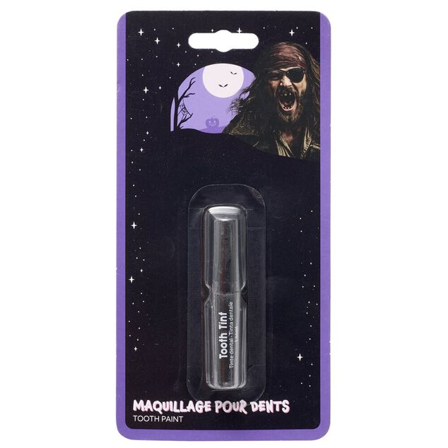 Maquillage Halloween peinture dents tube couleur (2 mod&egrave;les rouge ou noir)