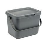 Poubelle compost &agrave; poser 6L plastique gris 25,5x19xH18,5cm