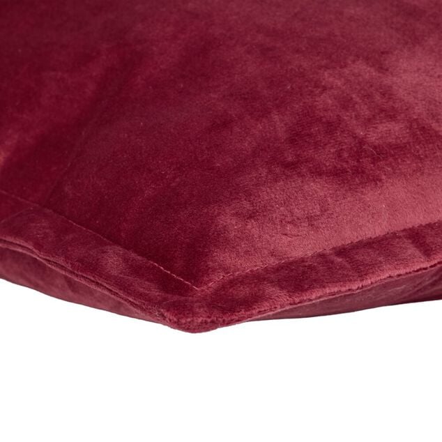 Coussin carr&eacute; velours contour &agrave; volant 60x60cm (3 mod&egrave;les)