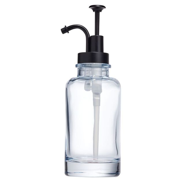 Distributeur de savon en verre transparent bleu &Oslash;7xH21cm