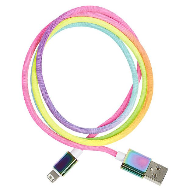 C&acirc;ble lightning multicolore Iphone charge et transfert de donn&eacute;es