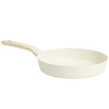 Po&ecirc;le poign&eacute;e effet bois aluminium et c&eacute;ramique beige &Oslash;24cm