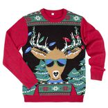 Pull de No&euml;l adulte tricot renne thug life S/M ou L/XL