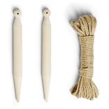 Corde de plantation en jute 10m avec 2 pics en bois