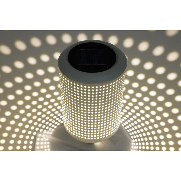 Borne solaire &agrave; planter acier gris forme torche &Oslash;10xH107cm