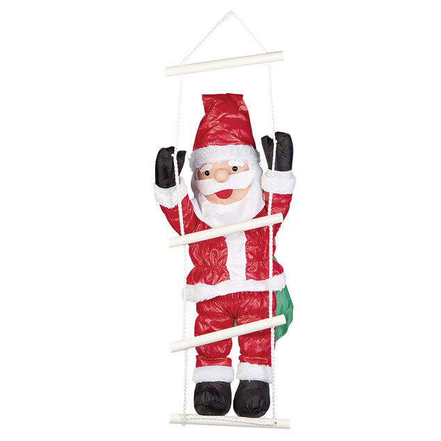 Père Noël gonflable grimpeur sur échelle