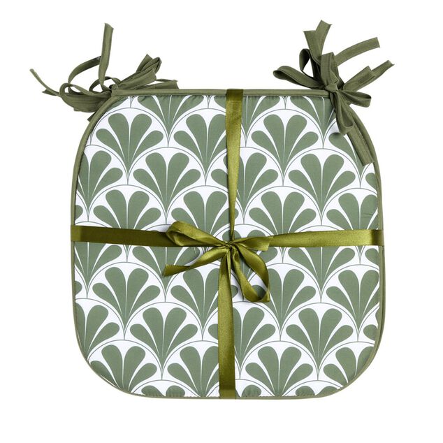 Galette de chaise carrée x4 avec motif 38x38cm (4 modèles)