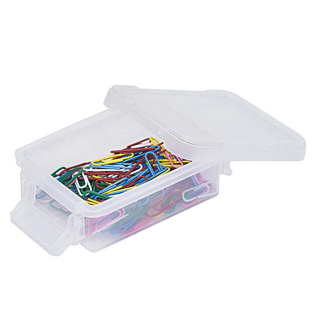 Mini boîte en plastique transparent fermeture clips 0,20L x2