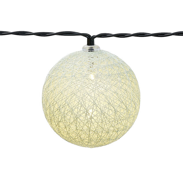 Guirlande boule solaire 10 LED blanc chaud 2,7 m