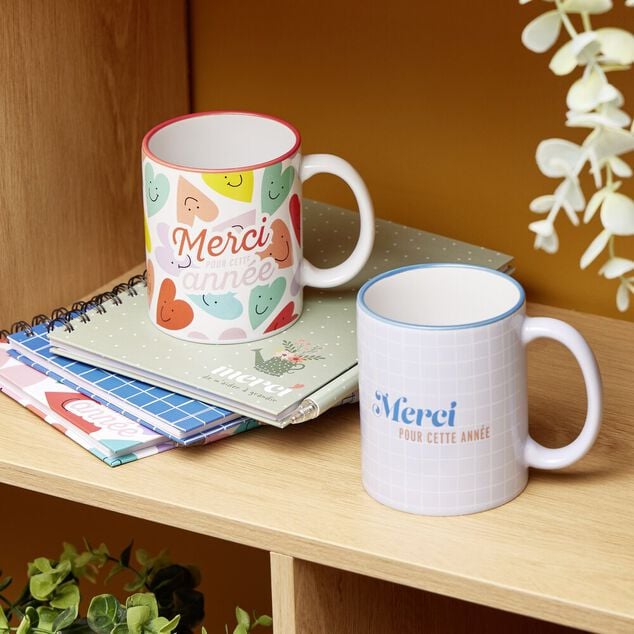 Mug c&eacute;ramique merci pour cette ann&eacute;e 300ml (2 mod&egrave;les)