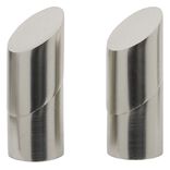 Embout tringle &agrave; rideau &Oslash;20mm cylindre biseaut&eacute; aluminium bross&eacute; x2