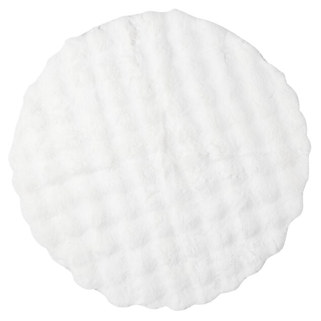 Tapis fausse fourrure rond relief bulle &Oslash;90cm - 3 mod&egrave;les